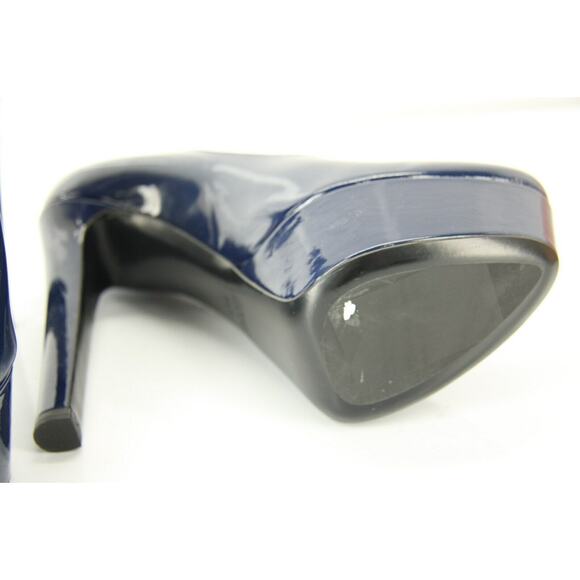 Miu Miu Navy Blue Patent Platform Almond Toe Pumps 140MM - Picture 11 of 11